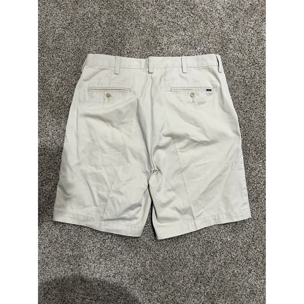 Polo Ralph Lauren Prospect Shorts Mens 34 Tan Khaki Cotton Twill Flat Front 9